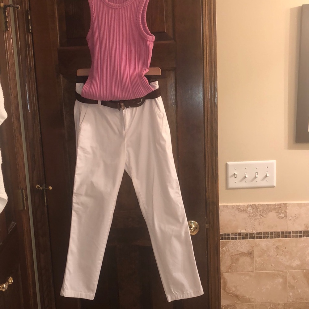 White Gap chinos.